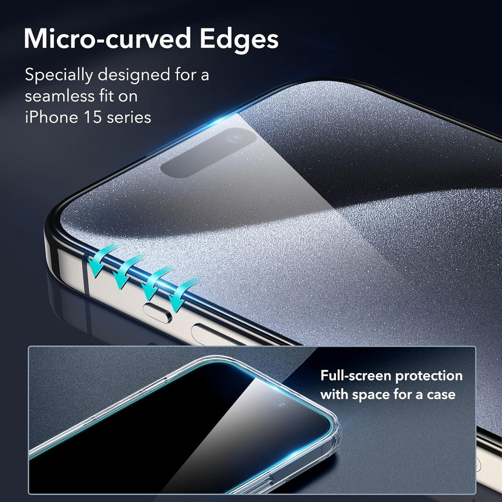 Premium iPhone 15 Pro Max Screen Protectors - 3 Pack + Lens Protector Top Class