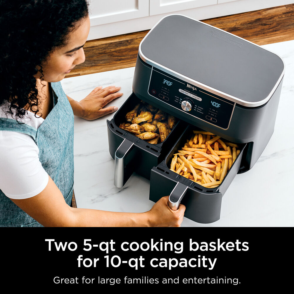 Ninja Foodi 10-qt XL 2-Basket Air Fryer, 6-In-1 Dual Zone and IQ Boost