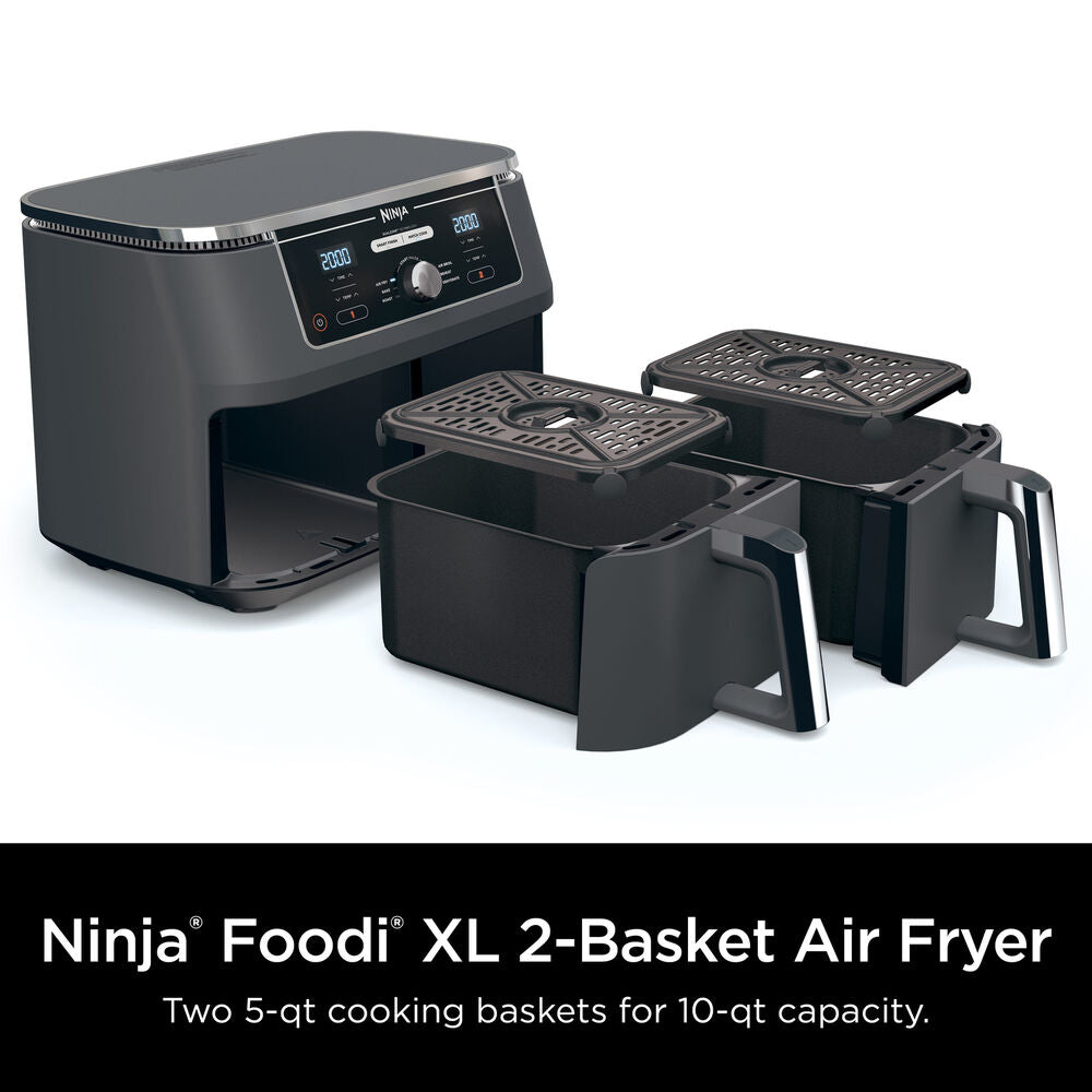 Ninja Foodi 10-qt XL 2-Basket Air Fryer, 6-In-1 Dual Zone and IQ Boost