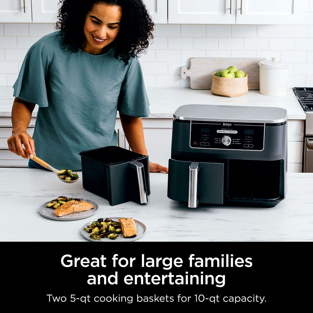 Ninja Foodi 10-qt XL 2-Basket Air Fryer, 6-In-1 Dual Zone and IQ Boost