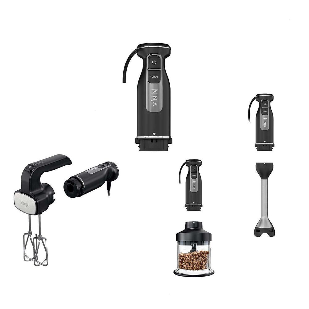 Ninja Foodi Power Mixer System, Hand Mixer Immersion Blender 3-Cup Power Chopper