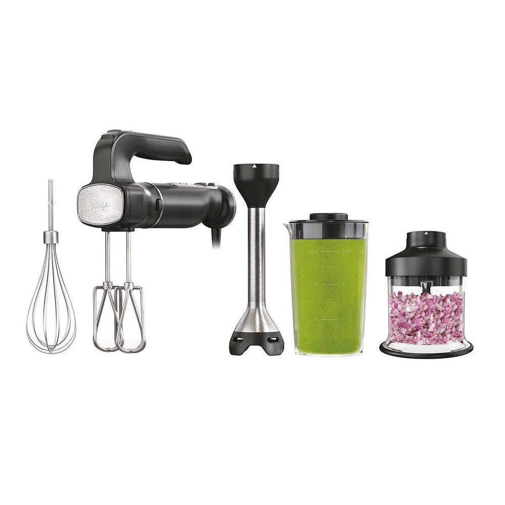 Ninja Foodi Power Mixer System, Hand Mixer Immersion Blender 3-Cup Power Chopper