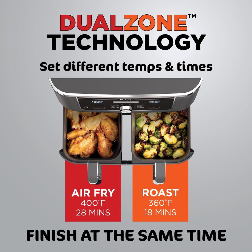Ninja Foodi 10-qt XL 2-Basket Air Fryer, 6-In-1 Dual Zone and IQ Boost
