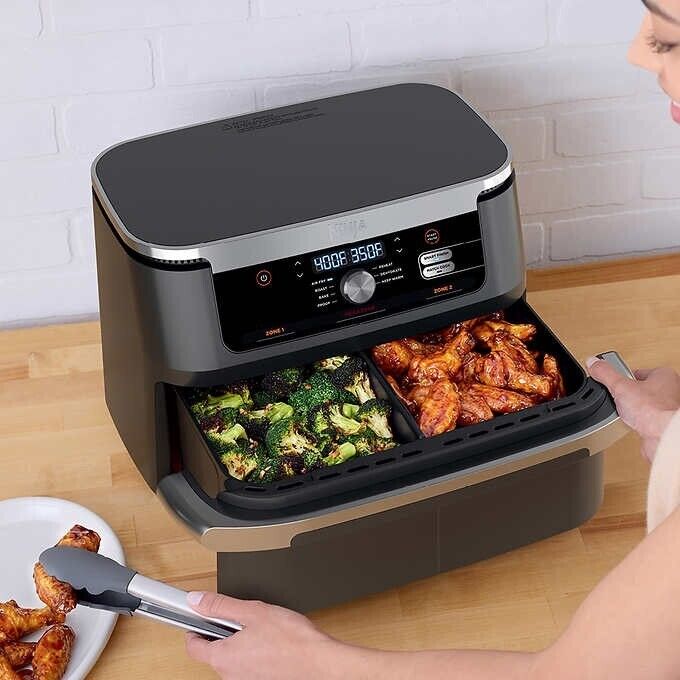 Ninja Foodi 7-in-1 11 Quart DualZone FlexBasket Air Fryer with MegaZone Baskets